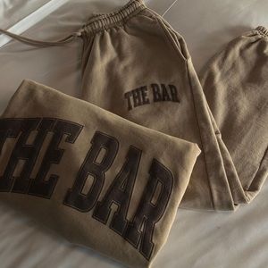 THE BAR VARSITY. Chocolate chip size small sweats